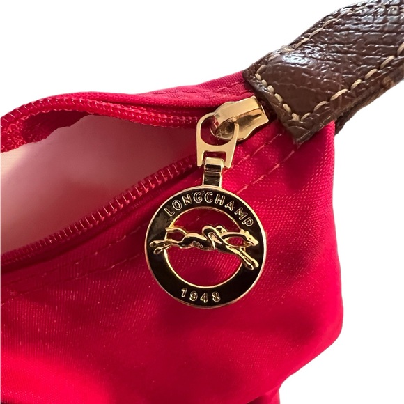 EUC Longchamp Le Pliage Long Handle Large Tote RED - Picture 6 of 13